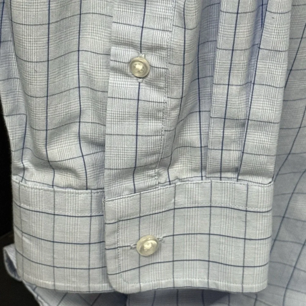 Synergy Performance Mens Dress Shirt 18 1/2 35/36 Long Sleeve Check Non Iron - Picture 5 of 6